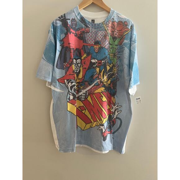 NOS RARE Marvel Comics X-Men All Over Front Print Medium White T Shirt Size XL - Picture 1 of 4